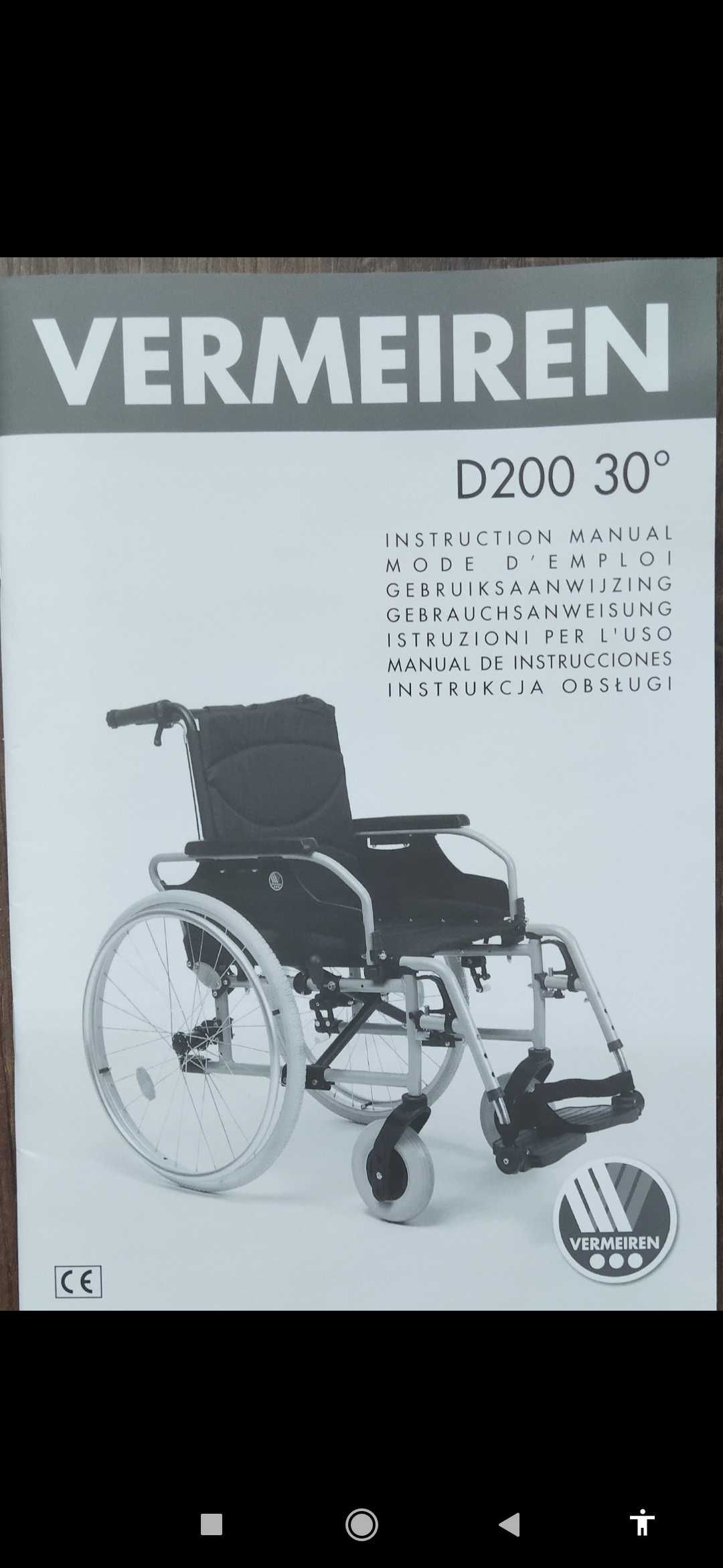 Nowy wózek inwalidzki VERMEIREN D200