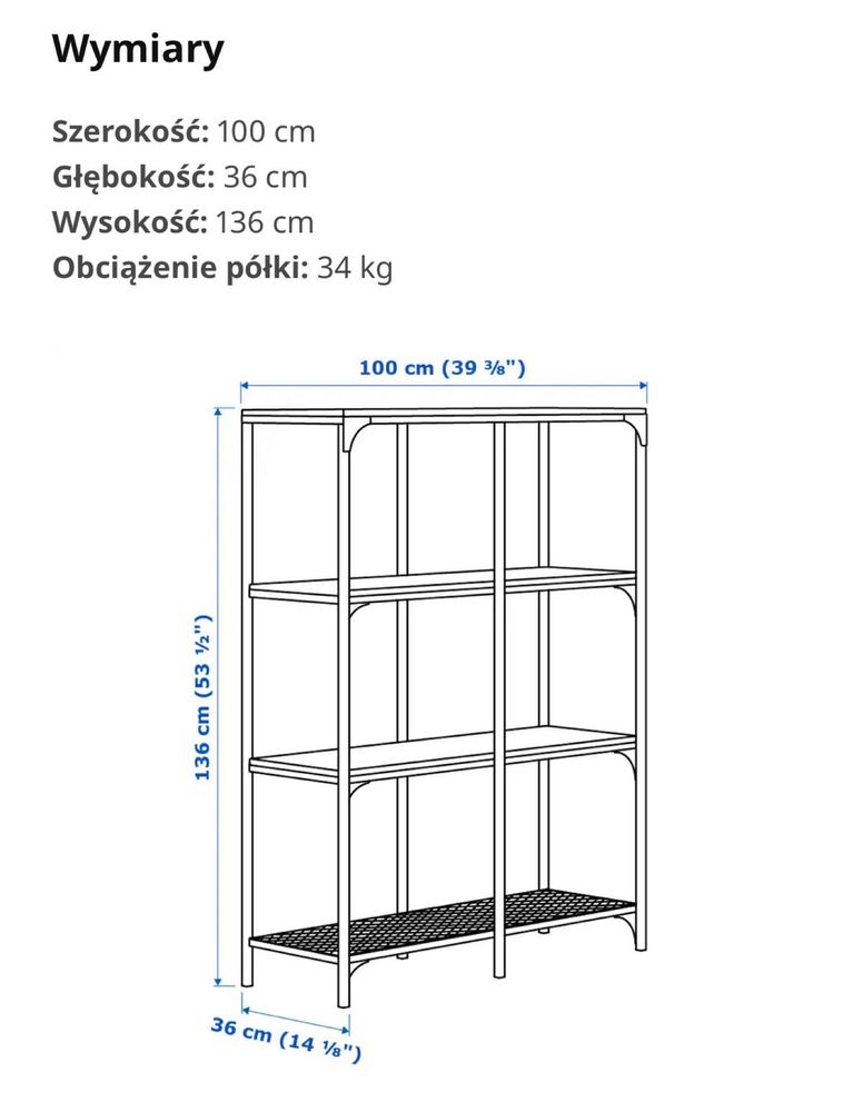 Zestaw dwóch regałów Fiällbo ikea wysoki i niski