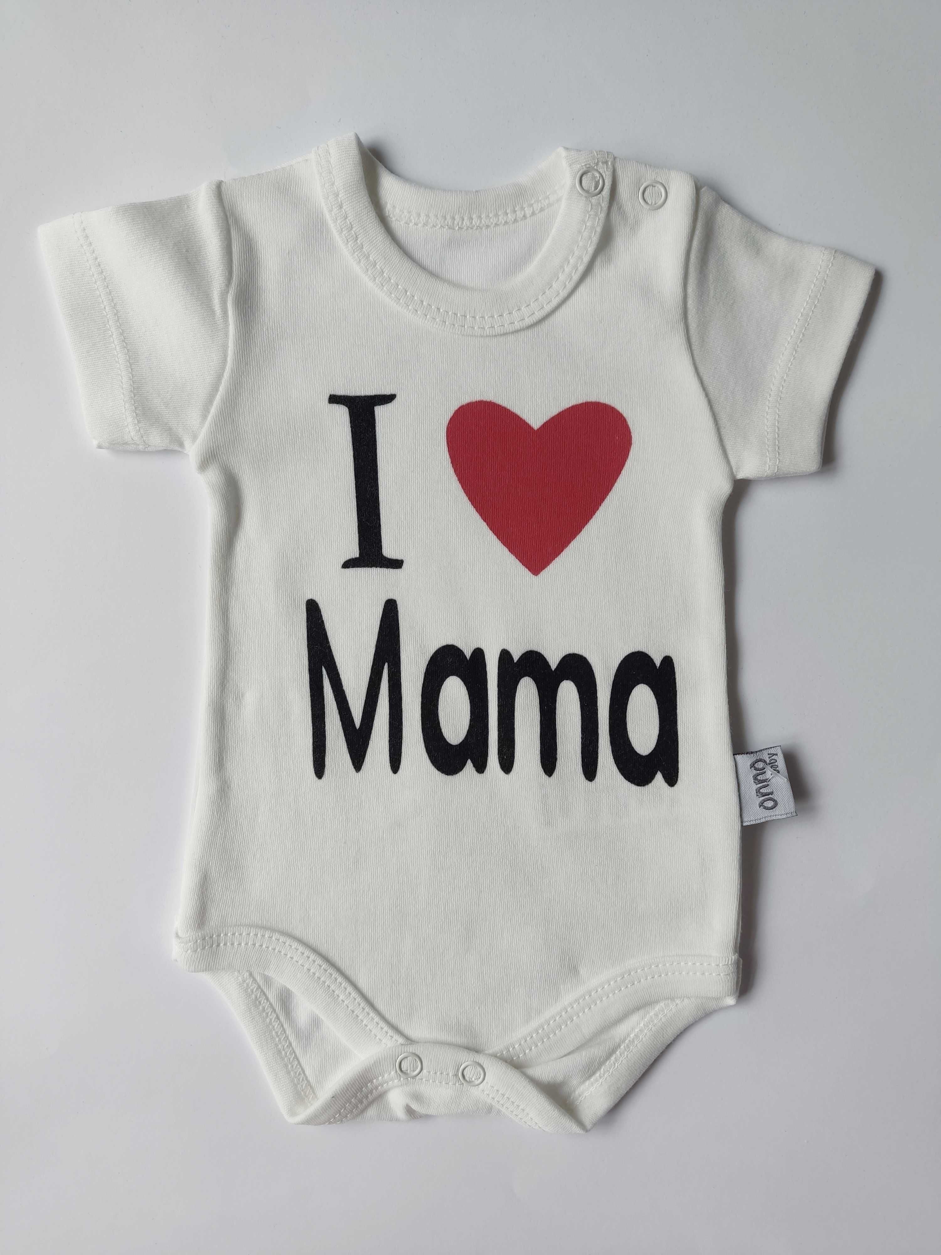 Ecru body na krótki rękaw I love Mama 62/68