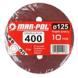 10szt PAPIER ŚCIERNY RZEP KRĄŻEK Krążki Ścierne Na Dysk 125mm P400