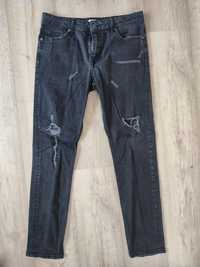 spodnie rurki jeansy męskie rozmiar L czarne