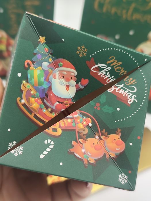 Nowe pudełka świąteczne Merry Christmas z gumką do prezentów