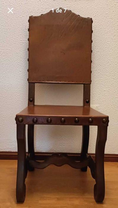 conjunto de 2 cadeiras em couro - anos 60