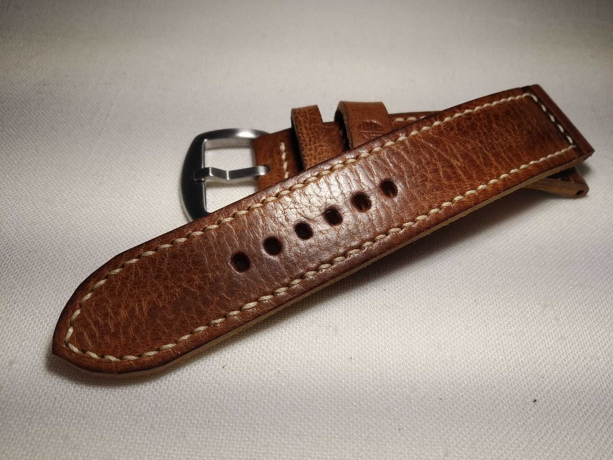 Pasek skórzany do zegarka 22 / 22 mm skóra Full Grain