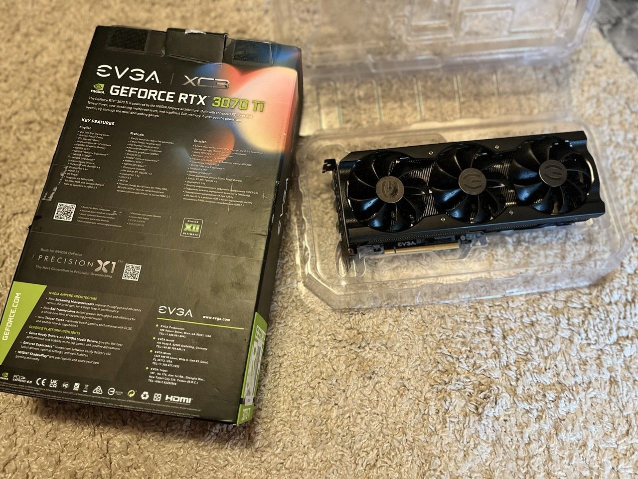 Nvidia GeForce rtx 3070 ti EVGA XC3 8gb 256bit