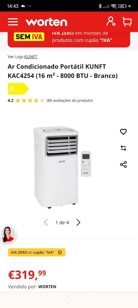 Ar condicionado portátil kunft