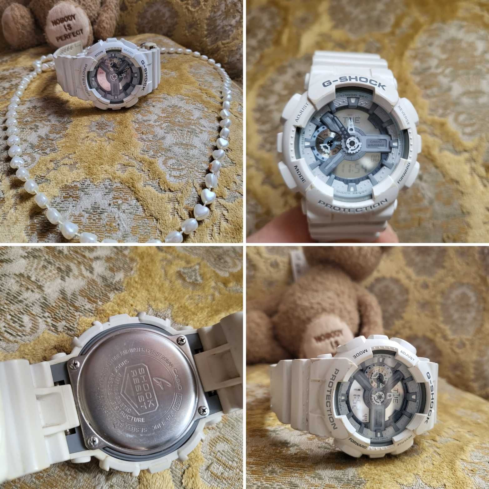 Gshock zegarek, bialy.