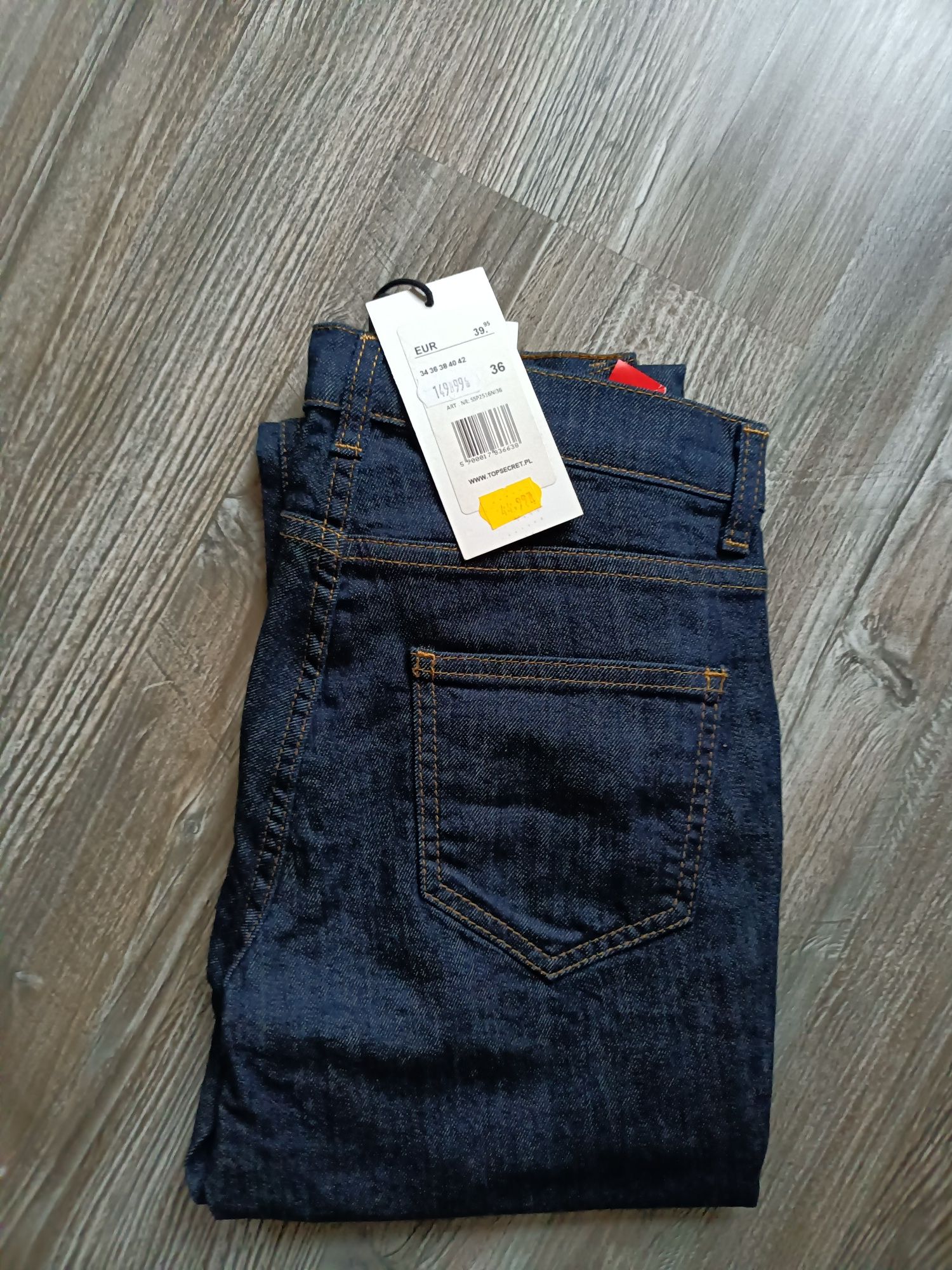 spodnie młodzieżowe damskie Top Secret rozmiar 36 dżinsy jeansy nowe