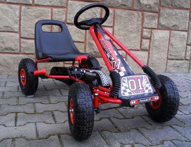 Pojazd GOKART na pedała,pompowane koła,hamulec ręczny, gokarty