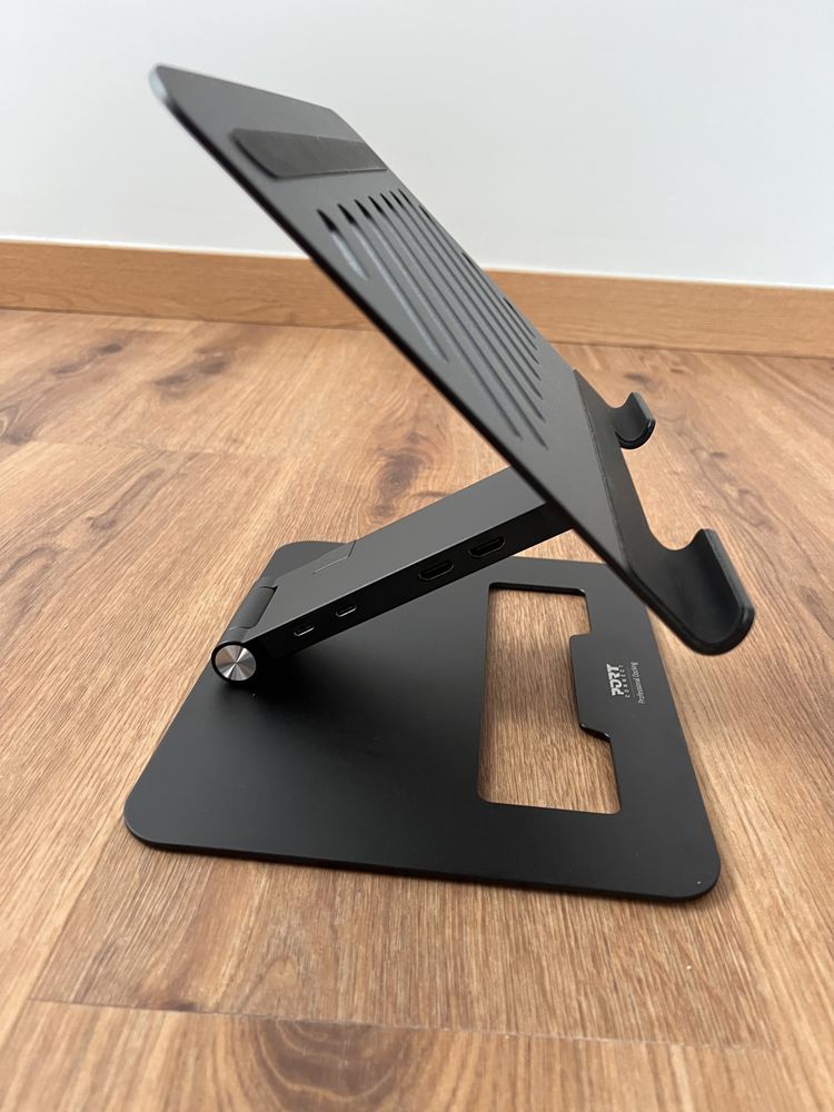 Docking Station Port Designs 2 in 1 USB-C com Notebook Stand