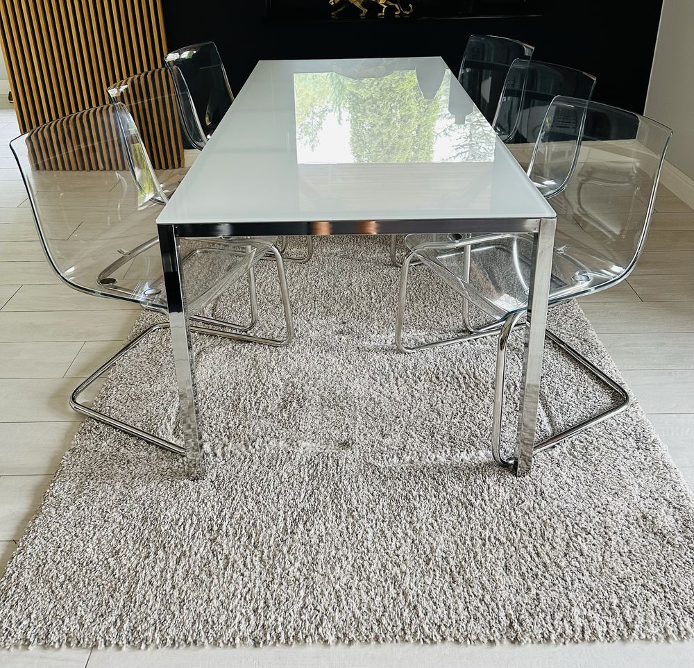 Stół szklany z  6 krzesłami IKEA - 180/85