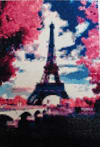 Diamentowa mozaika ręcznie robiona Paryż - wieża Eiffla rozmiar 30×40