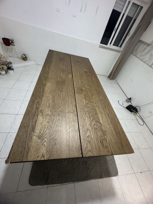 Mesa, chapa de carvalho velatura castanha