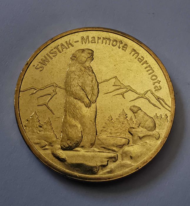 Monety 2zł - foka szara, puchacz, sokół wędrowny, świstak