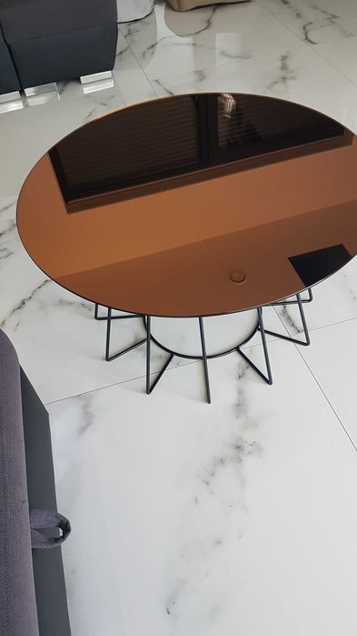 Stolik kawowy brązowe szkło