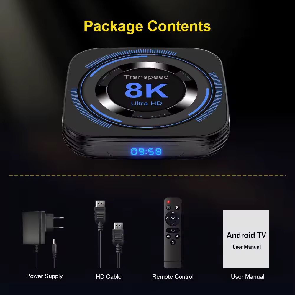 Box Android 12, 4GB Ram e 64GB Rom, nova