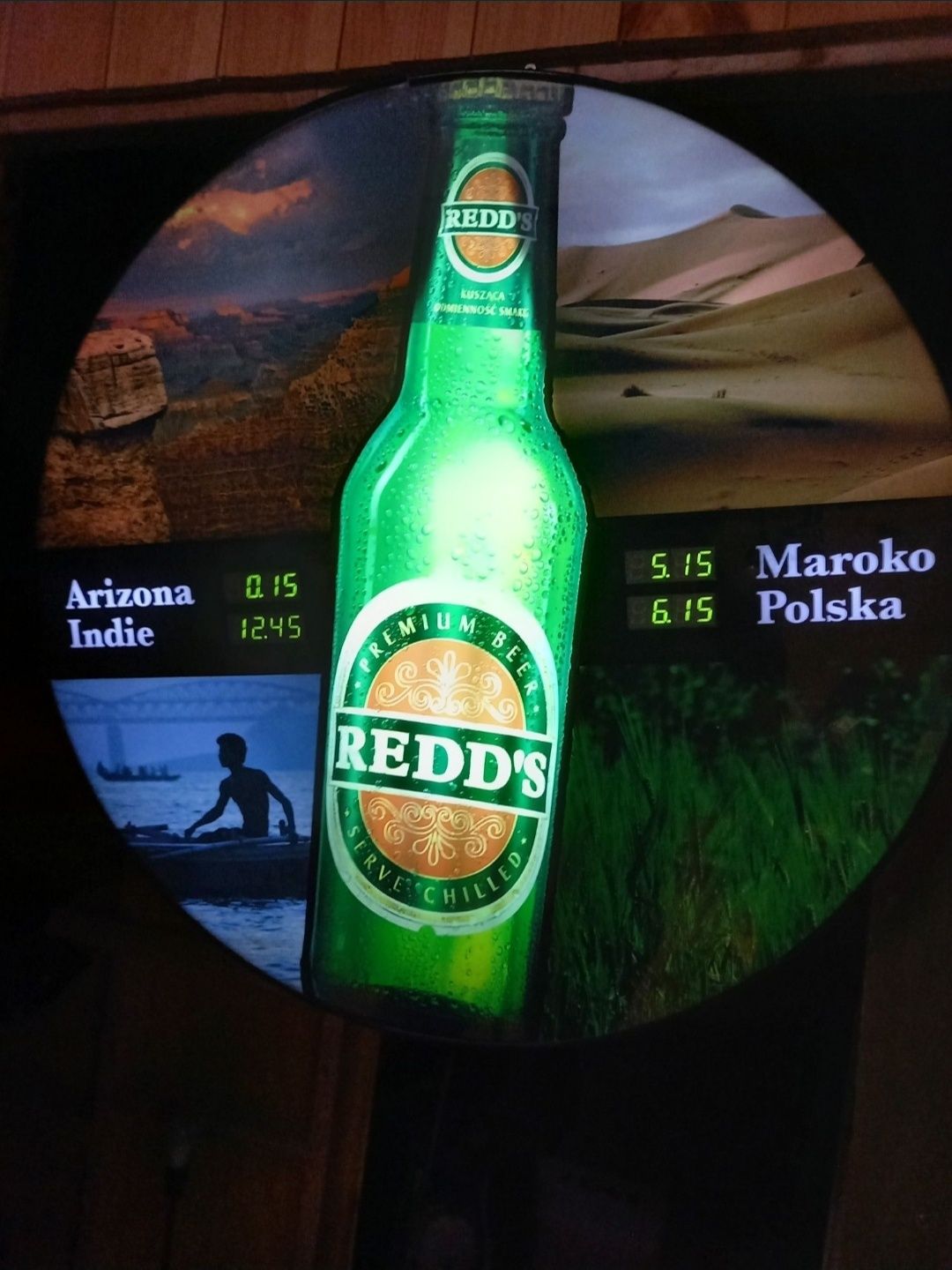 Plafon NEON zegar reklama piwa LED4tryby iluminacji pub garaż