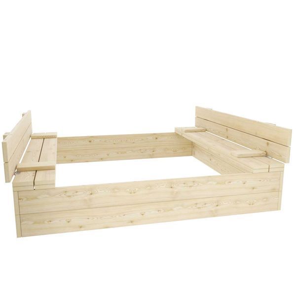 Piaskownica 120x120 zamykana z Ławeczkami