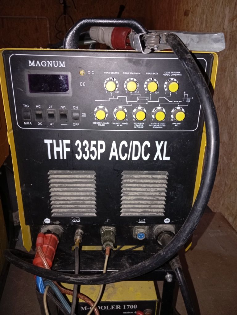 Spawarka tig magnum 335P chłodnica m-cooler 1700 wózek uchwyt 16 m