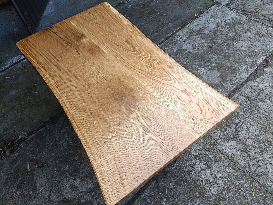 Blat dębowy 5 Live Edge 143x79-84 na stół biurko ławę