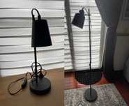 Lampa biurkowa + Lampa podłogowa czarna loft