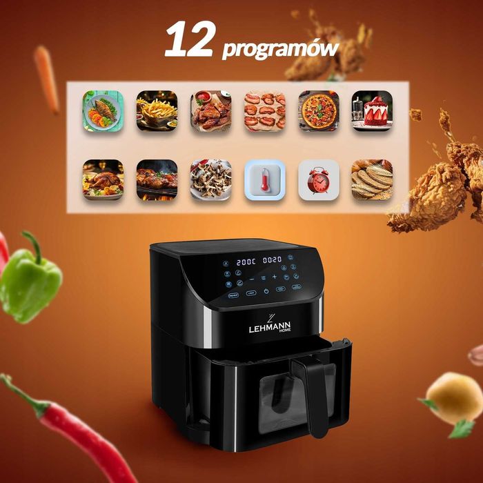 nowa frytkownica beztłuszczowa 8l airfryer dwukomorowa led