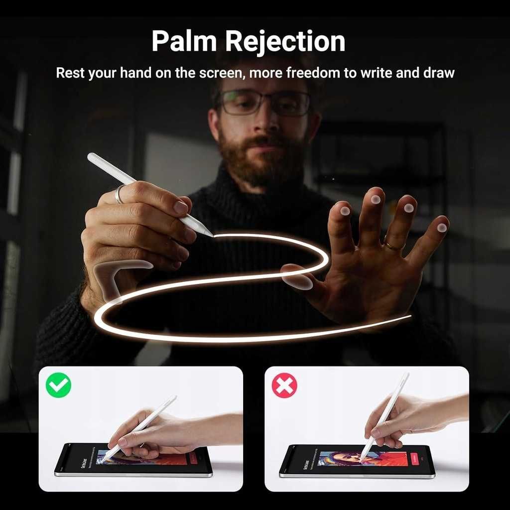 UGREEN 15910 Rysik z ładowaniem bezprzewodowym do tabletów iPad biały