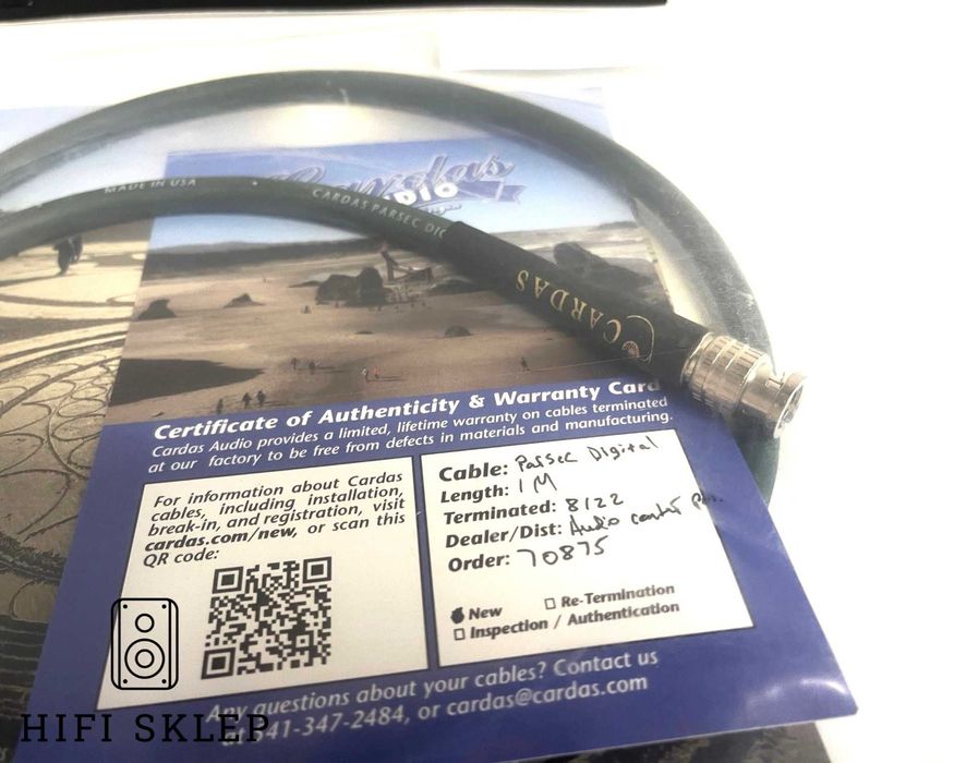 Cardas PARSEC - Kabel cyfrowy coaxial RCA na BNC 1m