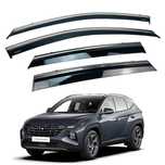 Hyundai Tucson 2021+ Short Wheel ВІТРОВИКИ з хромом на скотчі