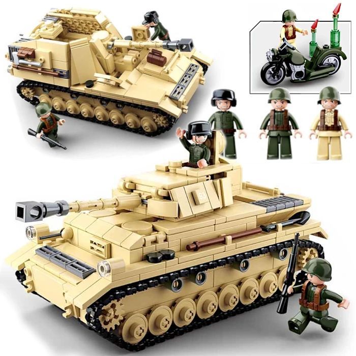 Klocki Wojsko Czołg Niemiecki Pzkpfw IV / Nashorn (2 w 1) 543el