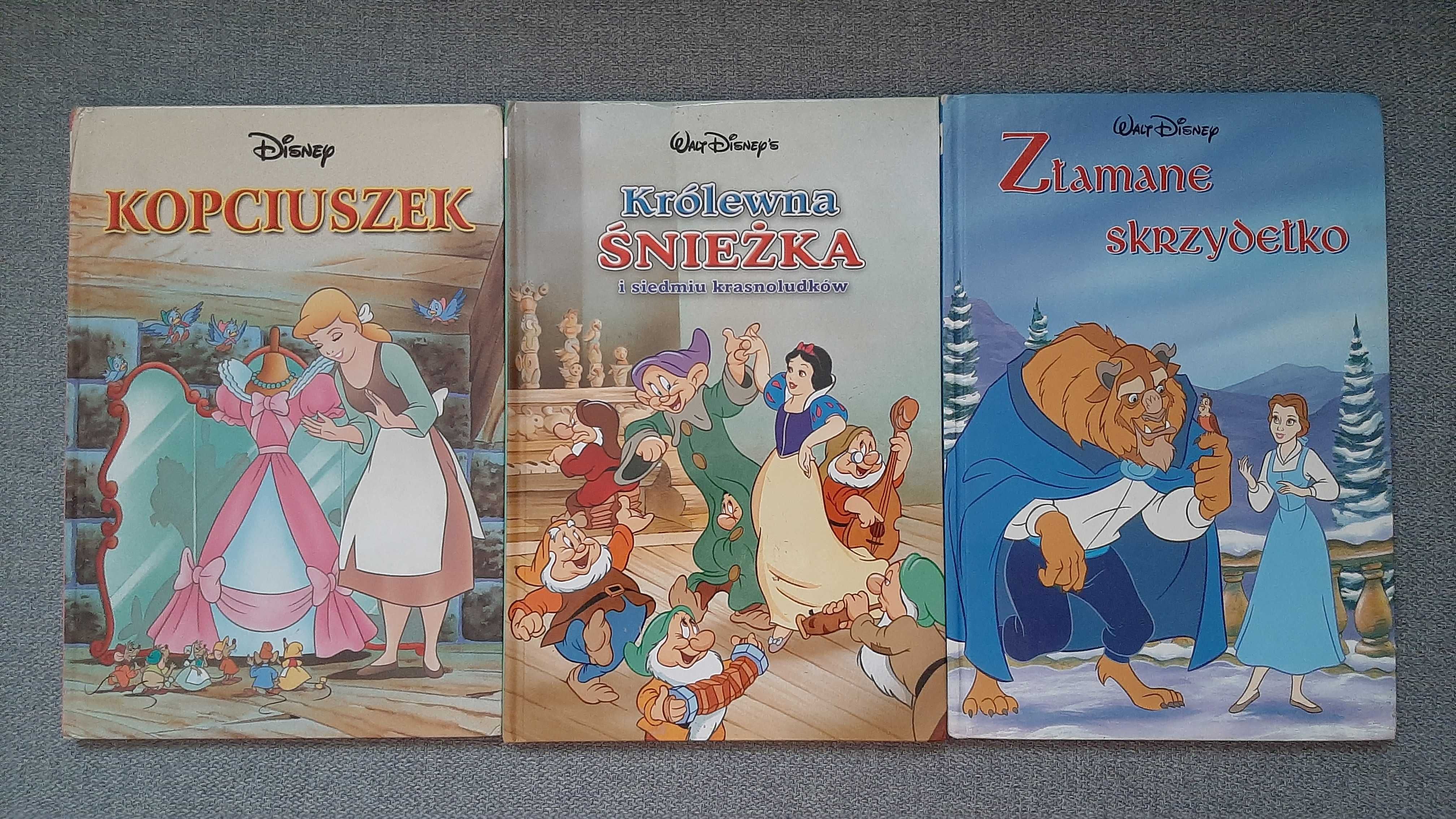 3x Disney Kopciuszek Śnieżka Piękna i Bestia Egmont A5 twarda oprawa