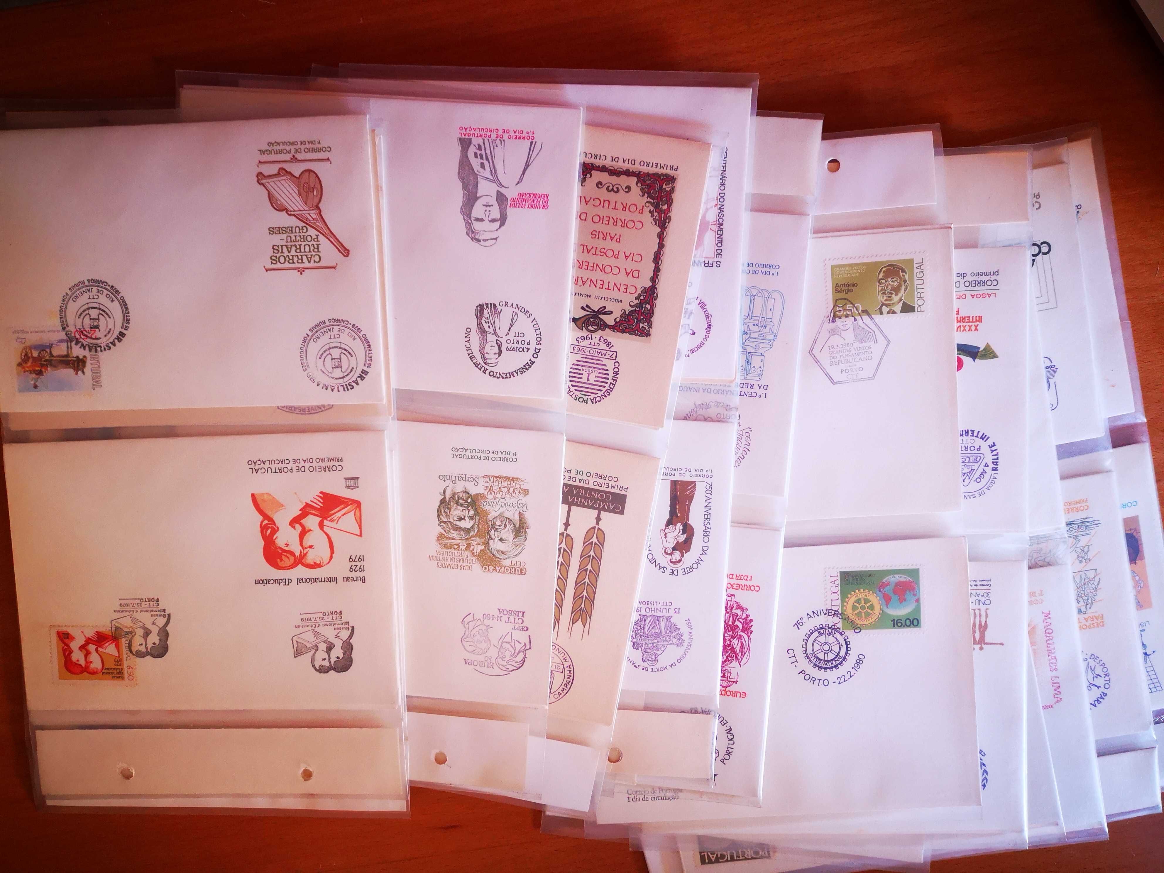 66 envelopes de 1º Dia de circulação, estado impecável, ótimo preço