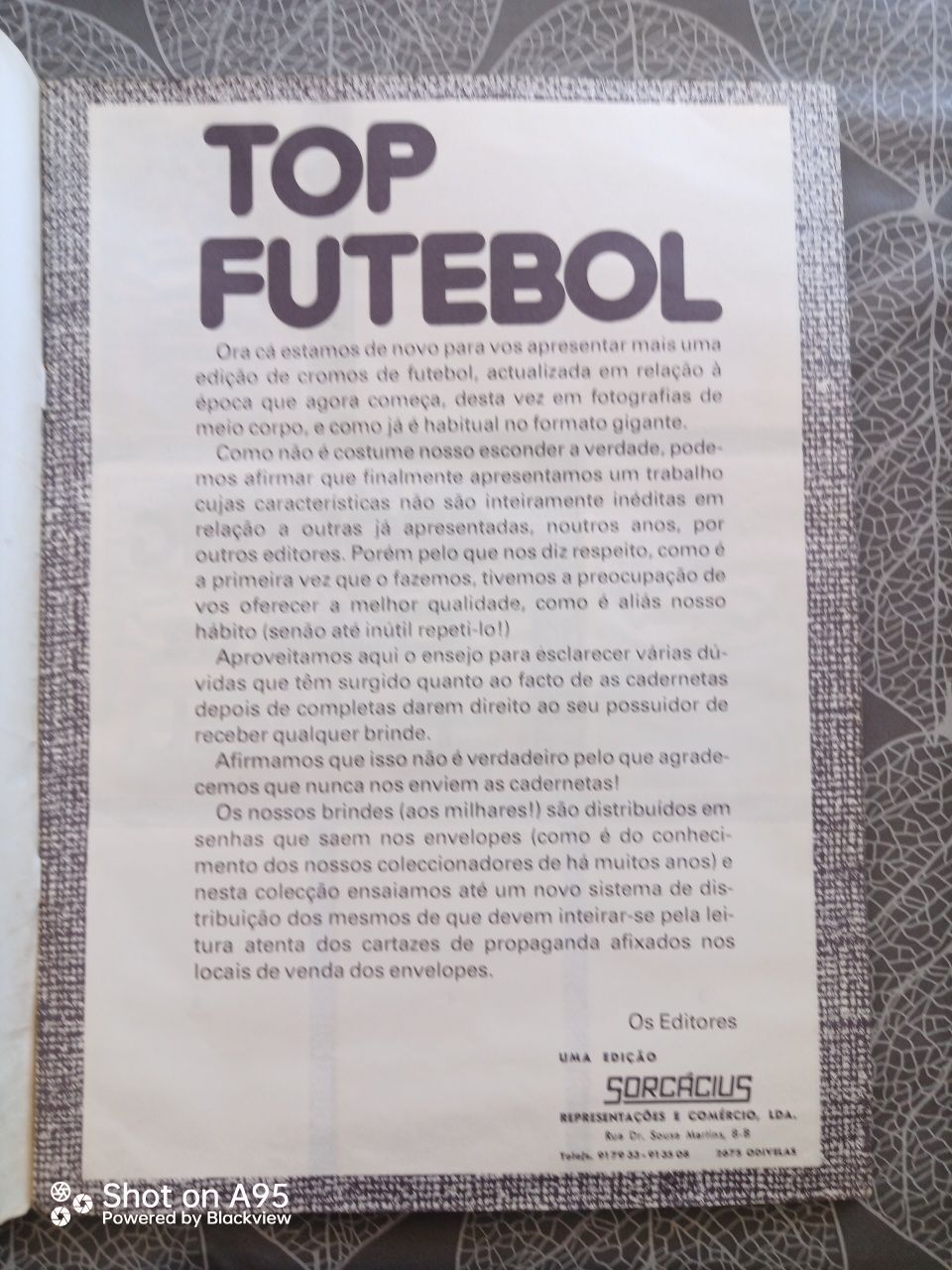 Caderneta de cromos TOP FUTEBOL
