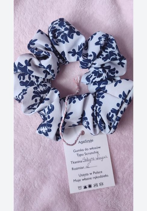 Scrunchie do włosów rozm L Satyna