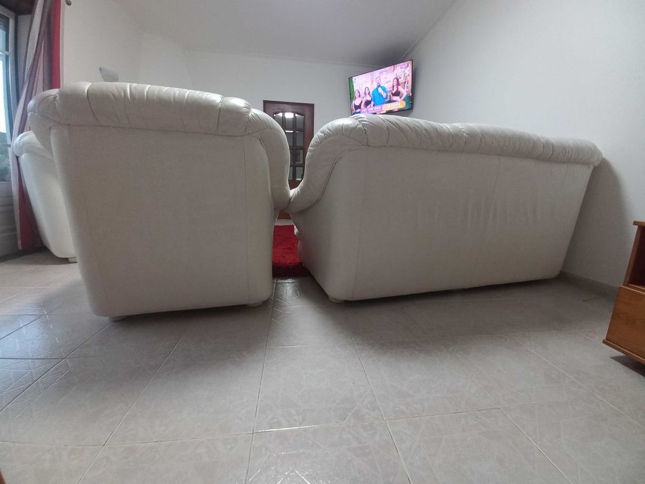Conjunto completo de Sofás em Pele genuína