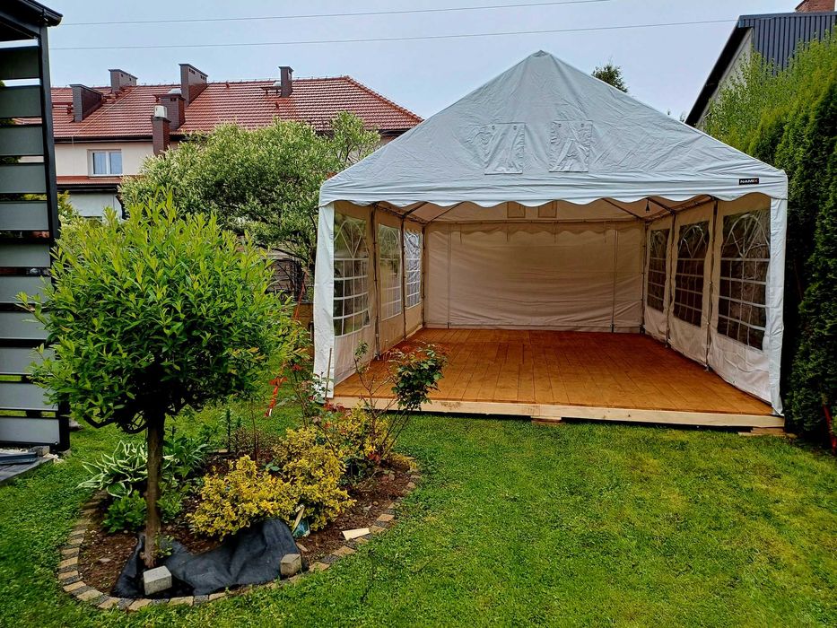 Wynajem namiotów - Wypożyczalnia stołów, krzeseł, podłogi, obrusów!