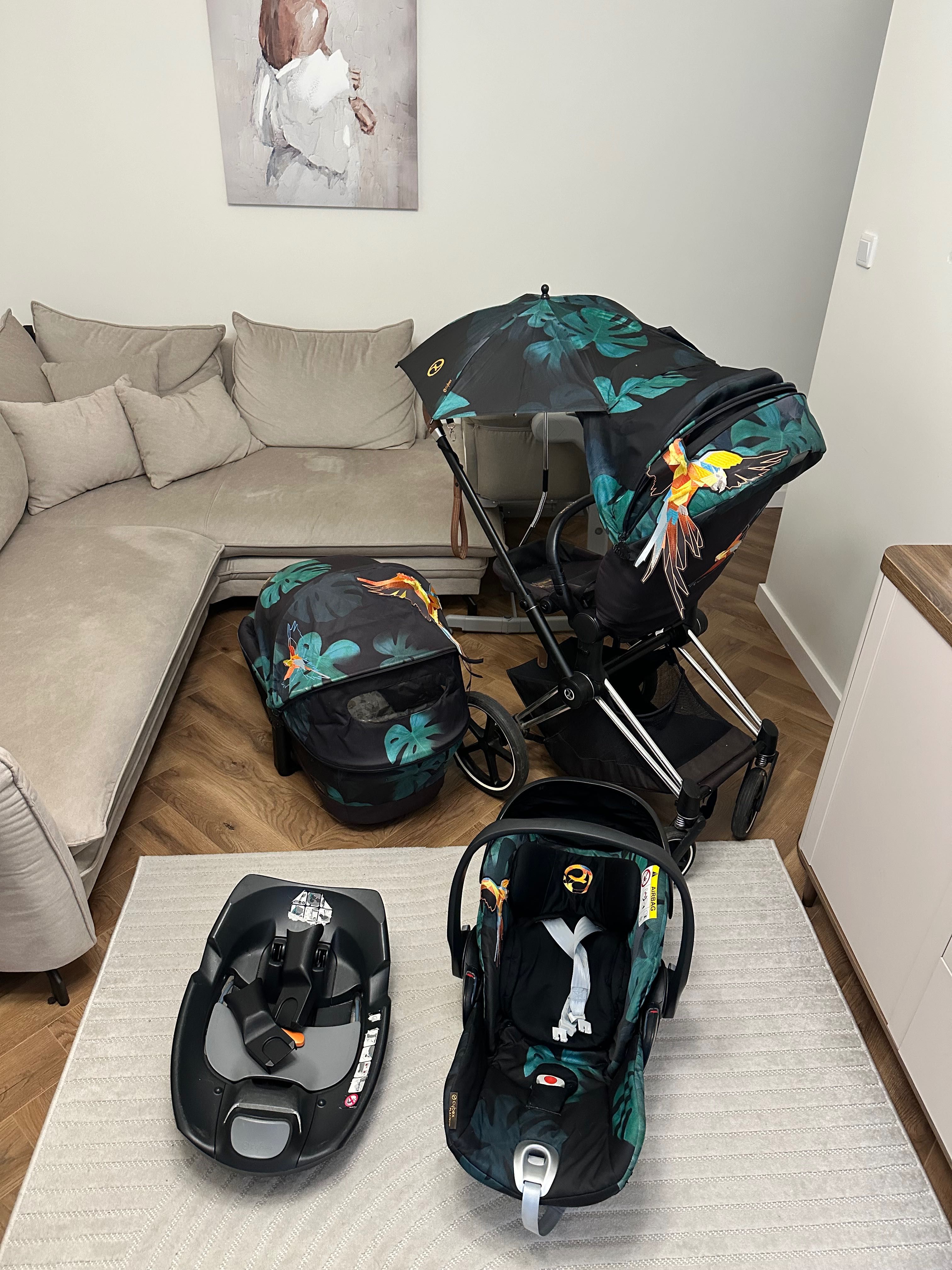 Wózek Cybex Priam 2.0 3w1 Birds of Paradise – bardzo dobry stan