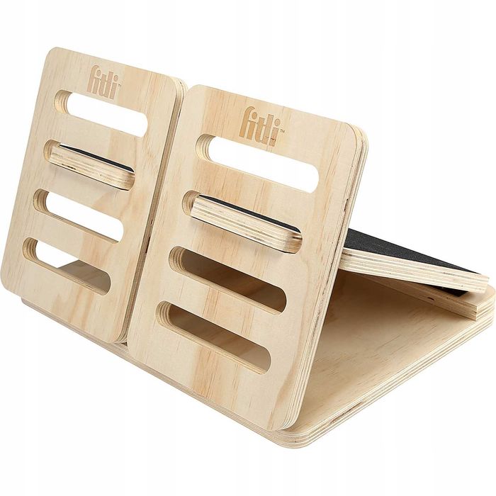 Drewniana platforma do rozciągania łydek regulowana 150kg fizjoterapia