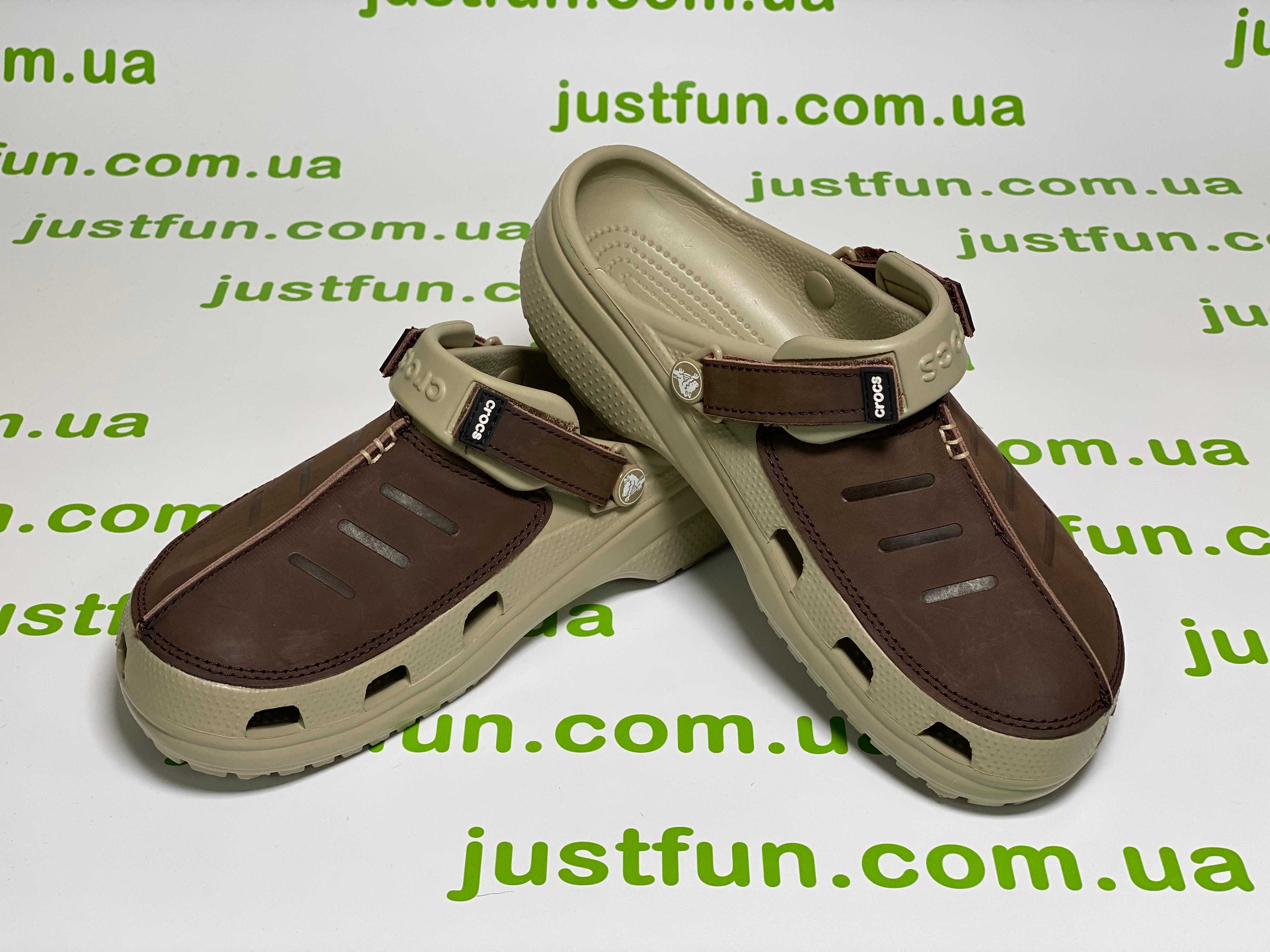 Crocs Yukon Vista Leather Clogs Espresso/Khaki 40-44 кроксы Хаки