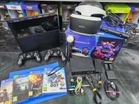 NA BOGATO Konsola PS4 500GB + Gogle VR 2 pady Move Kamera 4 gry Gwar 6