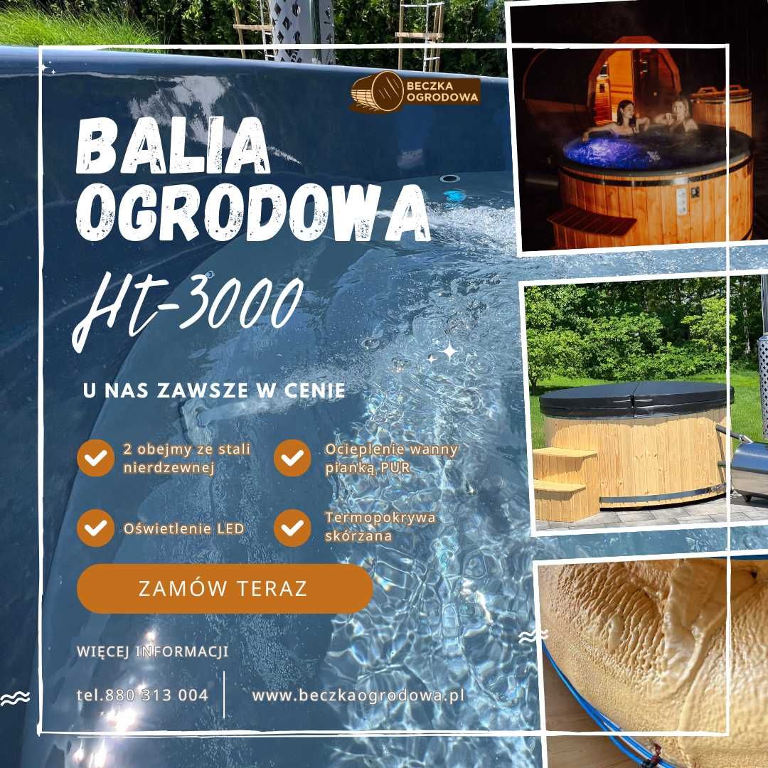 Balia ogrodowa hydromasaż jacuzzi ogrodowe balia hot tub