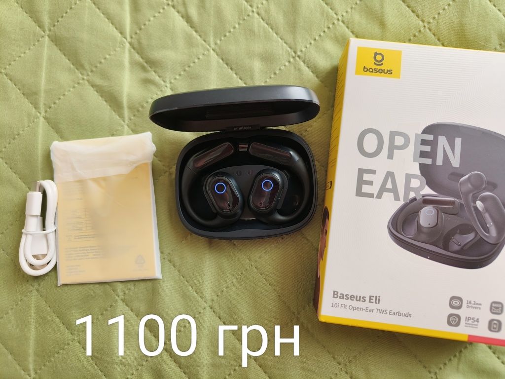 Навушники бездротові завушні baseus eli, QCY T9, Panasonic