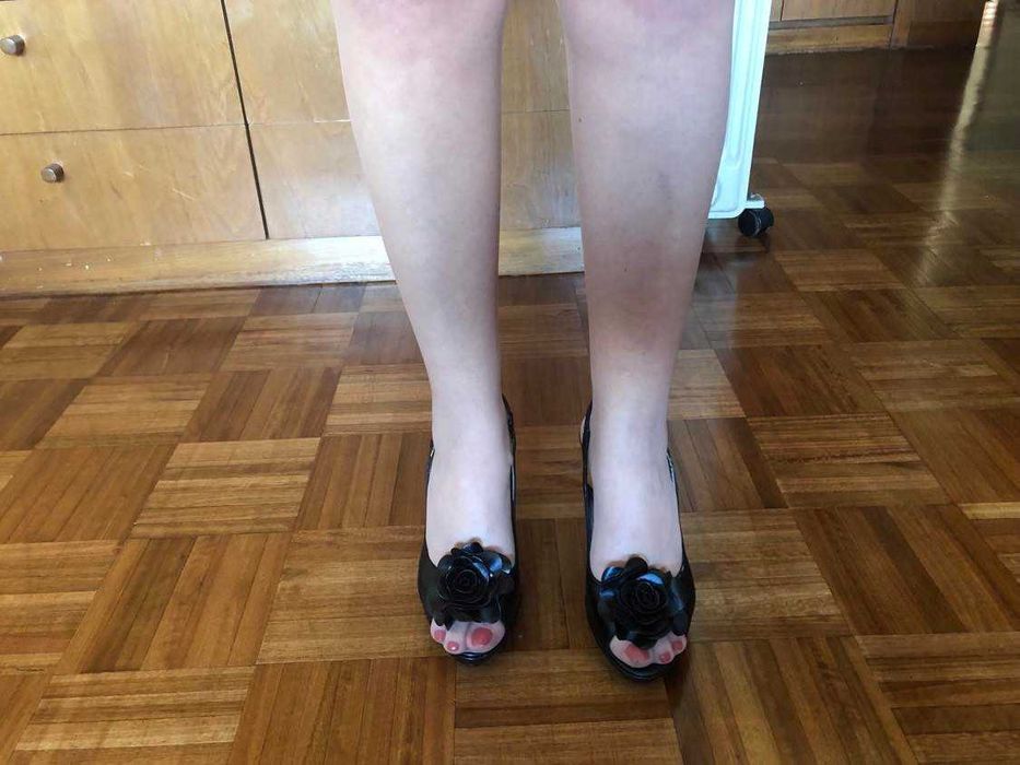 Sandália preta de toilete, 39 El Corte Inglês, 
Pele genuína.