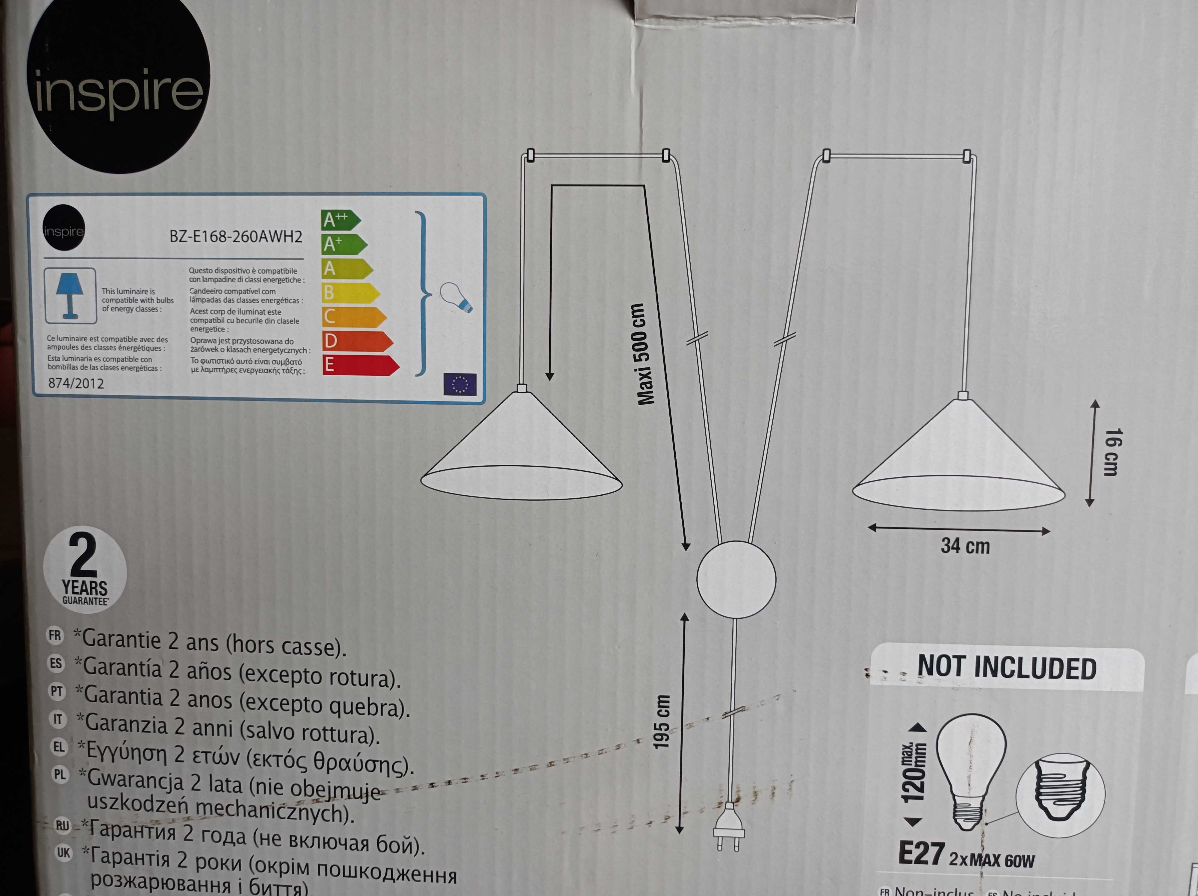 Lampa wisząca SOMERSET Е27 2х60W