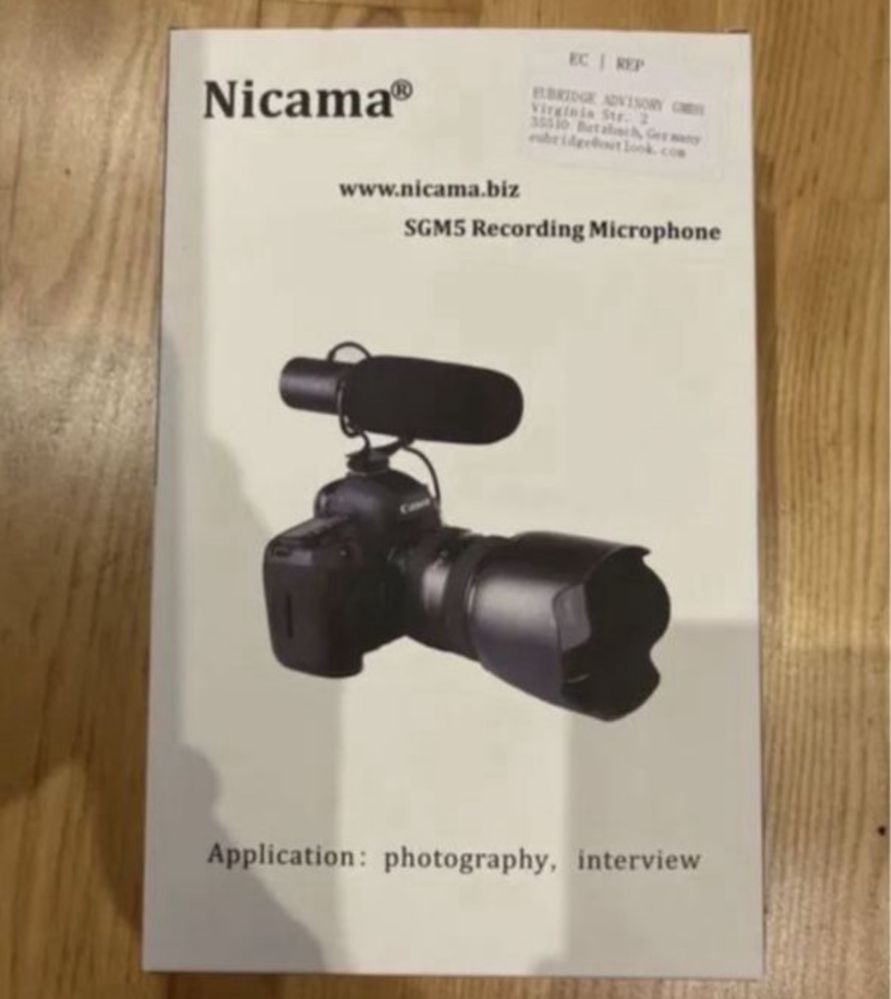 Mikrofon kierunkowy Nicama SGM5 do Telefonu i Aparatu Canon Sony Nikon