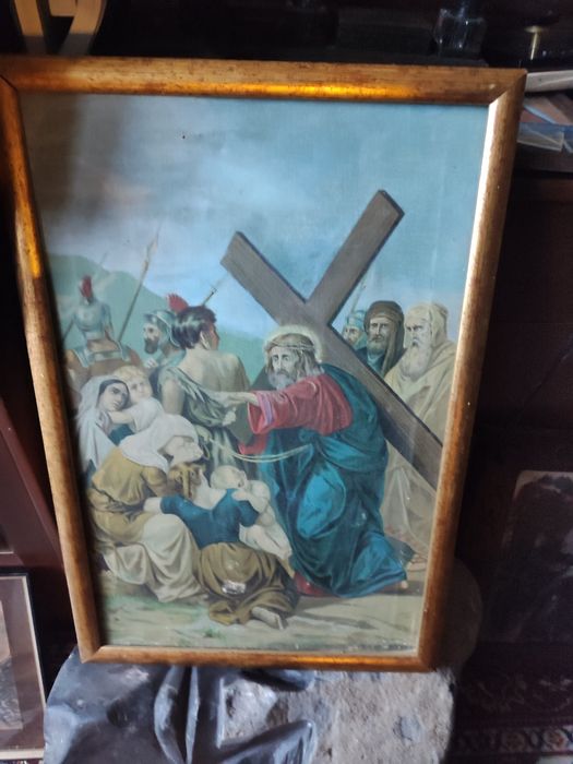 Stary obraz religijny
Stary obraz religijny – Droga Krzyżowa, Jezus z