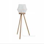 Lampa podłogowa Inspire Kanel biała z drewnem E27 35,5cm 355mm