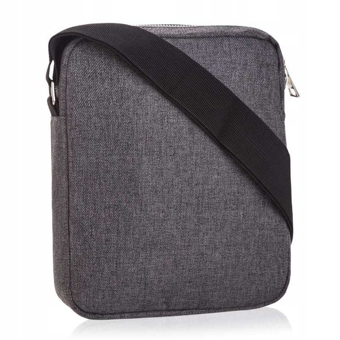 BETLEWSKI Torba Męska Listonoszka Materiałowa Sportowa Na Pasku Szara