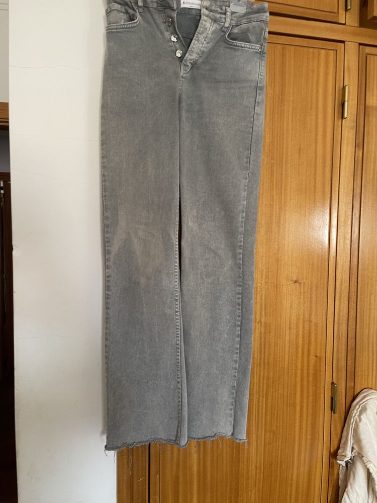 Calça classica preta, da Zara M, ganga cinzenta Stradivarius, nr36