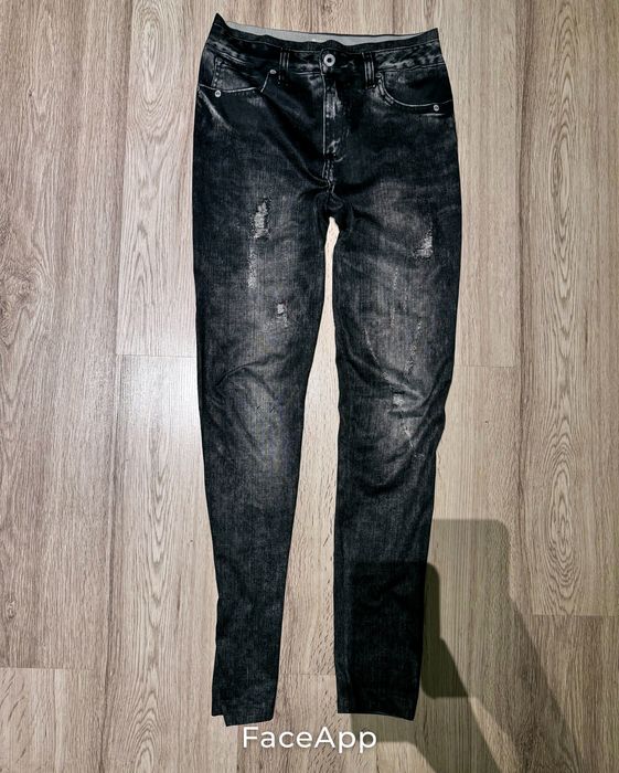 Elastyczne legginsy damskie jeansowe rozmiar M modelujące sylwetkę